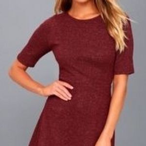 Lulu’s Short Sleeve Red Sweater Dress M